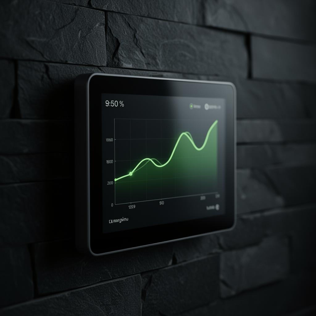 Modern energiamonitor okos otthon kijelzőn